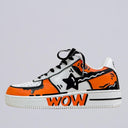 Hand Painted Bold Orange Casual White Shoes - Unisex Bobo's House M 3.5 | W 5.5 | EU 36 
