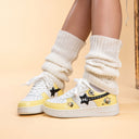 Hand Painted Buzzley the Bumblebee Butter Yellow Sneakers - Unisex Bobo's House 