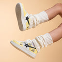 Hand Painted Buzzley the Bumblebee Butter Yellow Sneakers - Unisex Bobo's House 