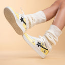 Hand Painted Buzzley the Bumblebee Butter Yellow Sneakers - Unisex Bobo's House 