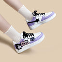 Hand Painted Friendly Ghost Mist Purple Sneakers - Unisex Bobo's House 