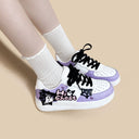 Hand Painted Friendly Ghost Mist Purple Sneakers - Unisex Bobo's House 