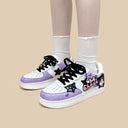Hand Painted Friendly Ghost Mist Purple Sneakers - Unisex Bobo's House 