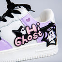 Hand Painted Friendly Ghost Mist Purple Sneakers - Unisex Ghost Bobo's House 