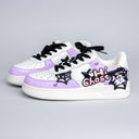 Hand Painted Friendly Ghost Mist Purple Sneakers - Unisex Ghost Bobo's House 
