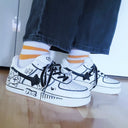 Hand Painted Kawaii Cat Casual White Shoes - Unisex Bobo's House 