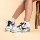 Hand Painted Kawaii Cat Casual White Shoes - Unisex Cat Bobo's House 