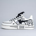 Hand Painted Kawaii Cat Casual White Shoes - Unisex Cat Bobo's House M 3.5 | W 5.5 | EU 36 