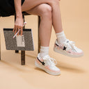 Hand Painted Loving Cat Strawberry Milk Pink Sneakers - Unisex Cat Bobo's House 