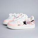 Hand Painted Loving Cat Strawberry Milk Pink Sneakers - Unisex Cat Bobo's House 
