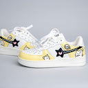 Hand Painted Lucky Cat Butter Yellow Sneakers - Unisex Cat Bobo's House 