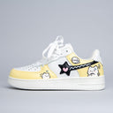 Hand Painted Lucky Cat Butter Yellow Sneakers - Unisex Cat Bobo's House M 3.5 | W 5.5 | EU 36 