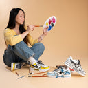 Hand Painted Yellow Panda Casual White Shoes - Unisex Bobo's House 