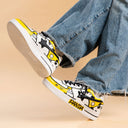 Hand Painted Yellow Panda Casual White Shoes - Unisex Bobo's House 