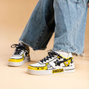 Hand Painted Yellow Panda Casual White Shoes - Unisex Bobo's House 