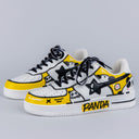 Hand Painted Yellow Panda Casual White Shoes - Unisex Bobo's House 