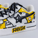Hand Painted Yellow Panda Casual White Shoes - Unisex Bobo's House 