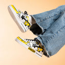 Hand Painted Yellow Panda Casual White Shoes - Unisex Bobo's House 