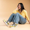 Hand Painted Yellow Panda Casual White Shoes - Unisex Bobo's House 