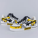 Hand Painted Yellow Panda Casual White Shoes - Unisex Bobo's House 