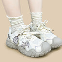 Haru the Penguin Kawaii Cream Chunky Sneakers – Women's Penguin Bobo's House 