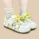 Honey Buzzley Bumblebee White Mesh Sneakers – Women’s Bumblebee Bobo's House 