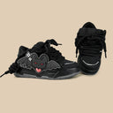 Kawaii Bat Midnight Black Chunky Shoes - Unisex Bat Bobo's House 