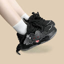 Kawaii Bat Midnight Black Chunky Shoes - Unisex Bat Bobo's House 