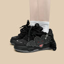 Kawaii Bat Midnight Black Chunky Shoes - Unisex Bat Bobo's House 