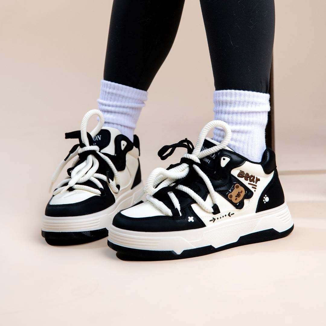 Kawaii Bear Chunky Mid Top Shoes - Women&#39;s Bobo&#39;s House 