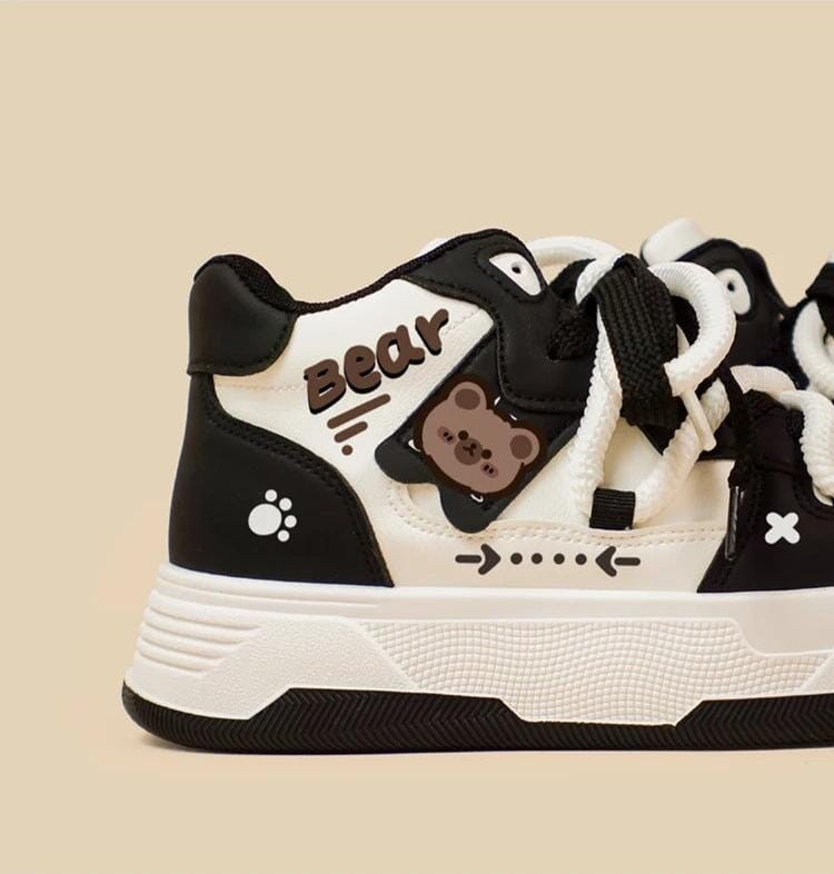 Kawaii Bear Chunky Mid Top Shoes - Women&#39;s Bobo&#39;s House 