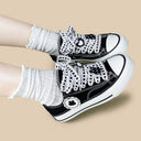 Kawaii Bunny Lace Bow Low Top Canvas Shoes - Unisex Bunny Bobo's House 