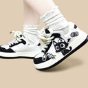 Kawaii Capsule Cat Black and White Casual Sneakers – Unisex Cat Bobo's House 