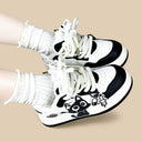 Kawaii Capsule Cat Black and White Casual Sneakers – Unisex Cat Bobo's House 