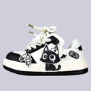 Kawaii Capsule Cat Black and White Casual Sneakers – Unisex Cat Bobo's House 
