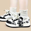 Kawaii Capsule Cat Black and White Casual Sneakers – Unisex Cat Bobo's House 