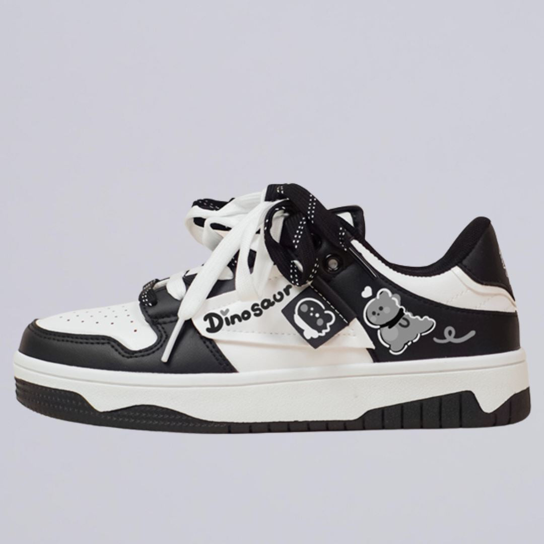 Kawaii Dinosaur Chunky Black Shoes Unisex Bobo's House