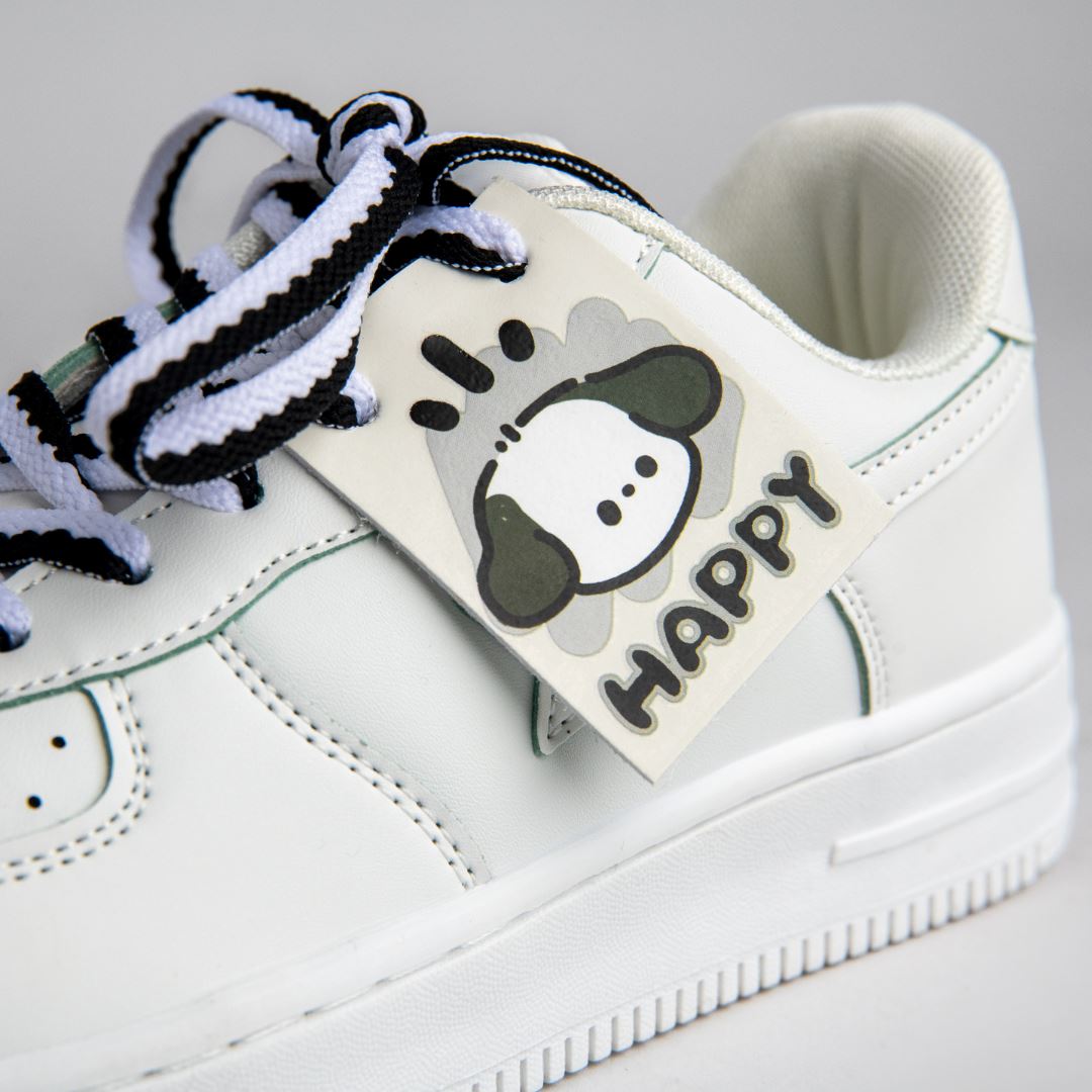 Kawaii Friendly Puppy Casual White Shoes - Unisex Bobo&#39;s House 