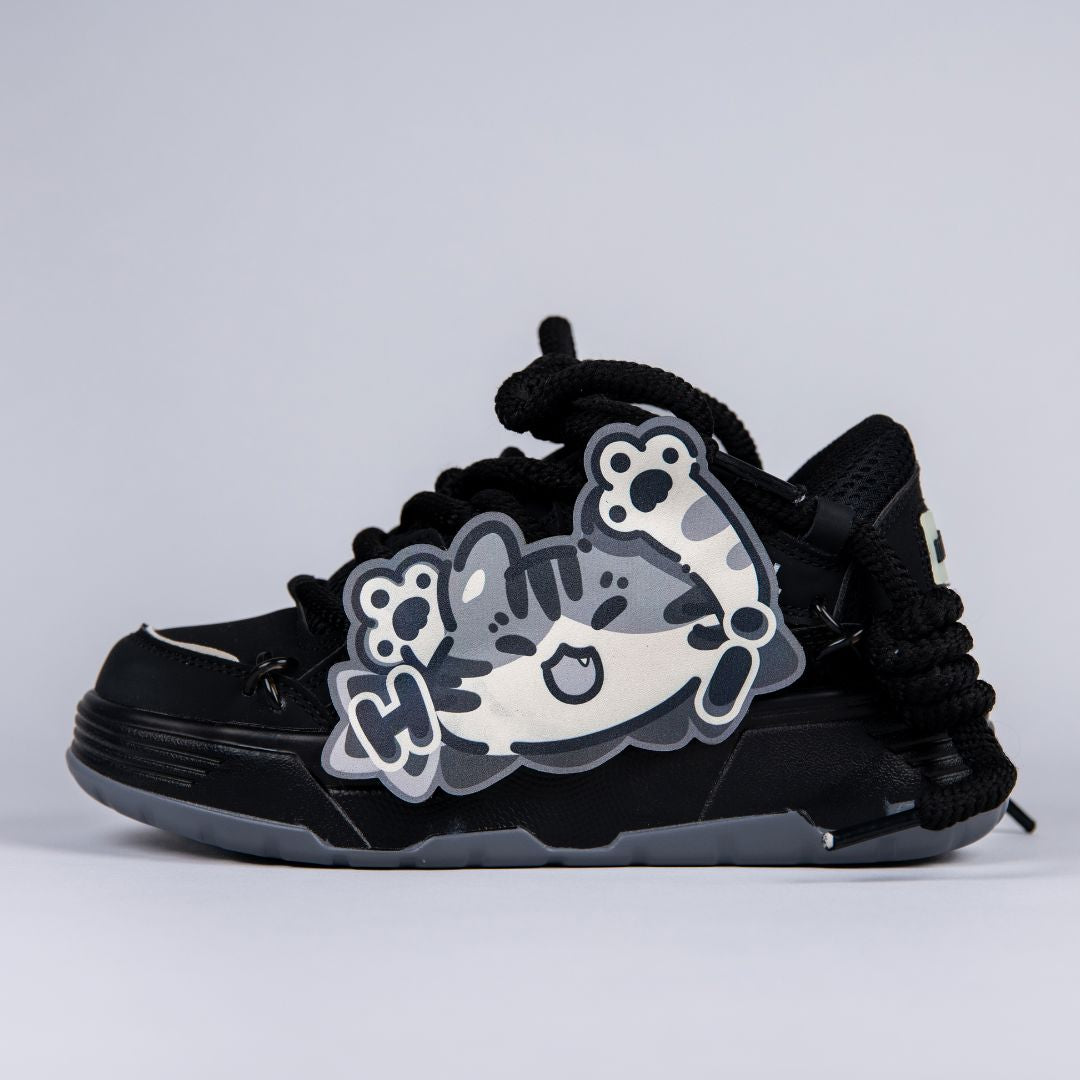 Kawaii Neko Midnight Black Chunky Shoes - Unisex Cat Bobo's House M 3.5 | W 5.5 | EU 36 