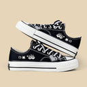 Kawaii Pixel Kitty Black Low Top Canvas Shoes - Unisex Cat Bobo's House 