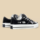 Kawaii Pixel Kitty Black Low Top Canvas Shoes - Unisex Cat Bobo's House 