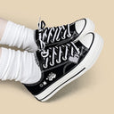Kawaii Pixel Kitty Black Low Top Canvas Shoes - Unisex Cat Bobo's House 