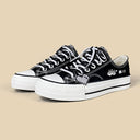 Kawaii Pixel Kitty Black Low Top Canvas Shoes - Unisex Cat Bobo's House 