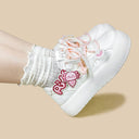 Kawaii Puff the Axolotl Pink Chunky Platform Sneakers - Women's Axolotl Bobo's House 