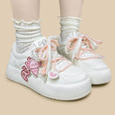 Kawaii Puff the Axolotl Pink Chunky Platform Sneakers - Women's Axolotl Bobo's House 