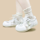Lily of the Valley White Mesh Sneakers – Women’s Floral Bobo's House 