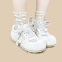 Lily of the Valley White Mesh Sneakers – Women’s Floral Bobo's House 