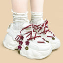 Lucky Charm Coin Kawaii Chunky Sneakers – Unisex Floral Bobo's House 