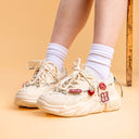 Lucky Fish Chunky Sole White Sneakers - Women's Bobo's House 