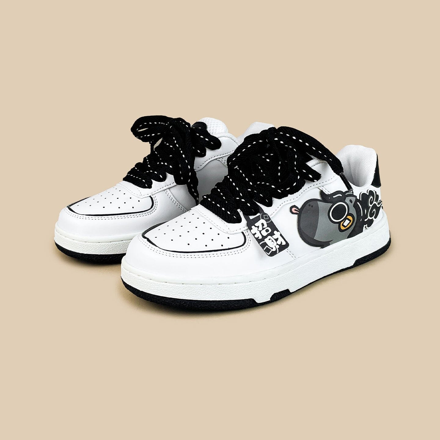 Lucky Horse Casual White Sneakers - Unisex Horse Bobo's House M 3 | W 5 | EU 35 